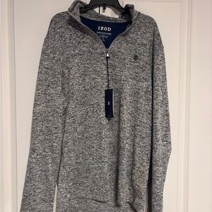 IZOD Men's Zip-Up Sweater in Heather Gray